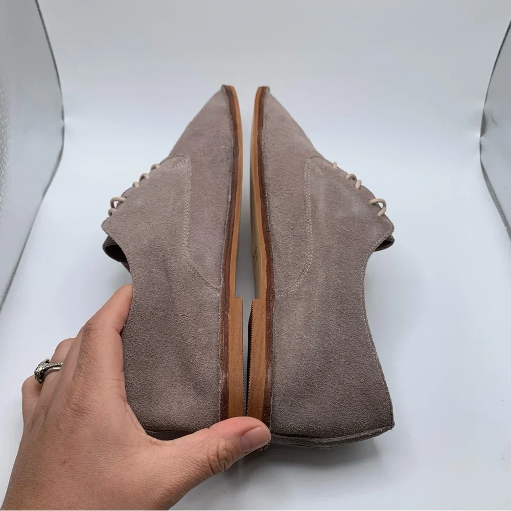 NWB KAANAS Women's Fiano Lace-Up Oxford Flat Shoe size 11 suede taupe - Picture 8 of 10